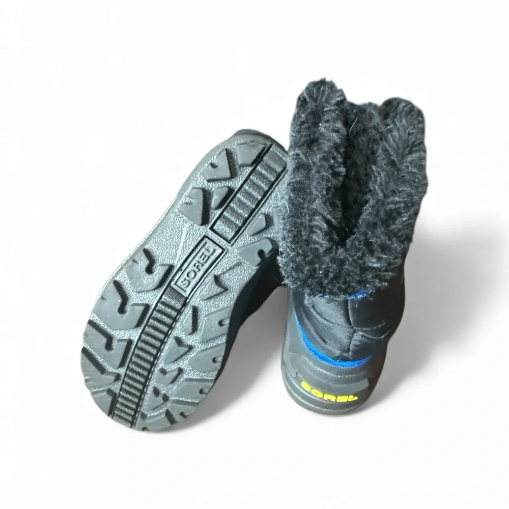 Sorel Kids' Black and Blue Snow Boots